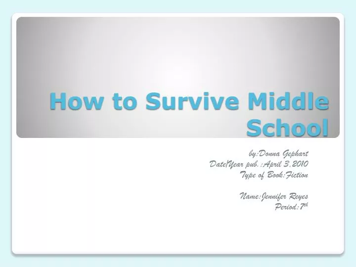 how to survive middle school