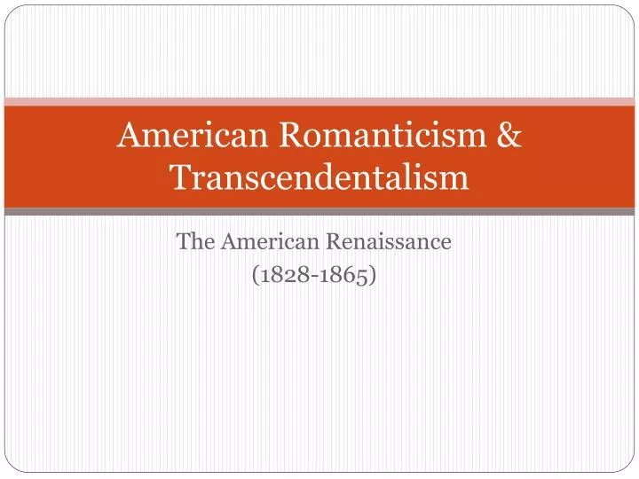 american romanticism transcendentalism