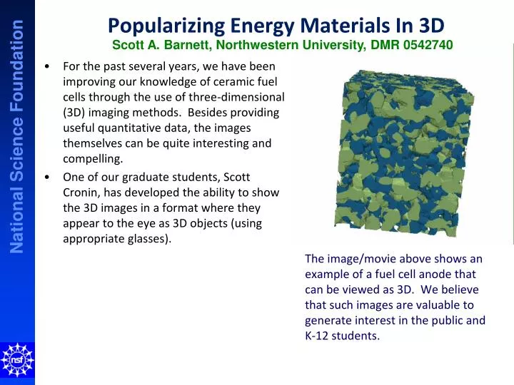 popularizing energy materials in 3d