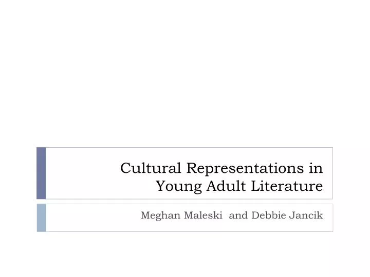 cultural representations in young adult literature