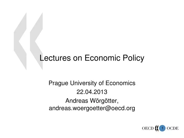 lectures on economic policy