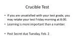 Crucible Test - slide 1