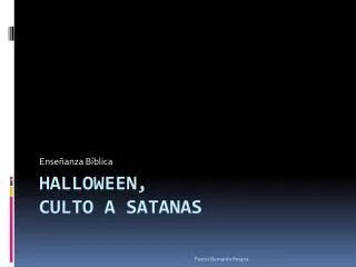 Halloween, culto a satanas