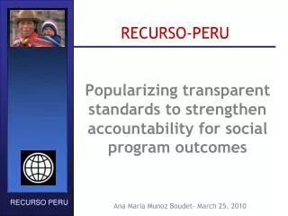 Popularizing transparent standards to strengthen accountability for social program outcomes