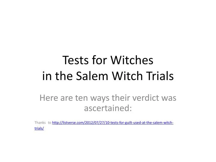 tests for witches in the salem witch trials