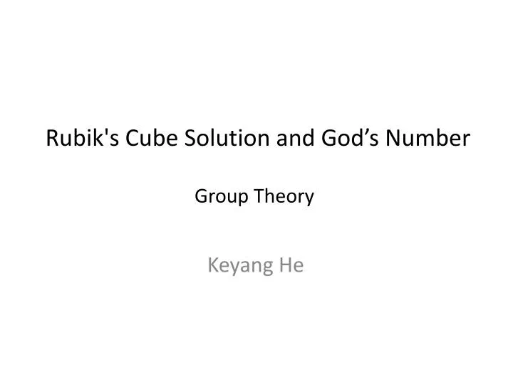 rubik s cube solution and god s number