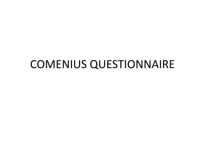 comenius questionnaire