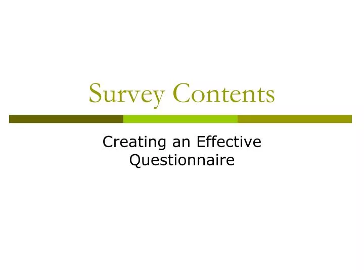 survey contents