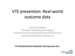 VTE prevention: Real-world outcome data