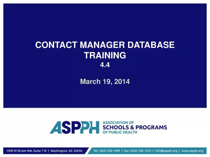 contact manager database training 4 4 march 19 2014