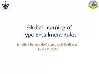 Global Learning of Type Entailment Rules