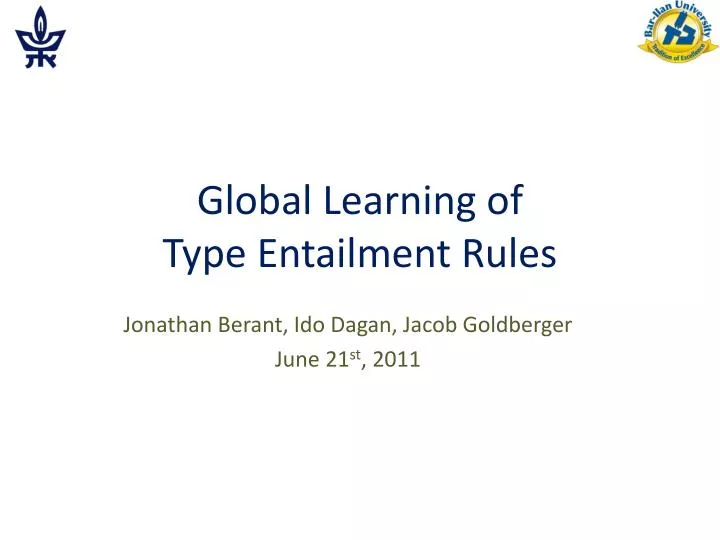 global learning of type entailment rules