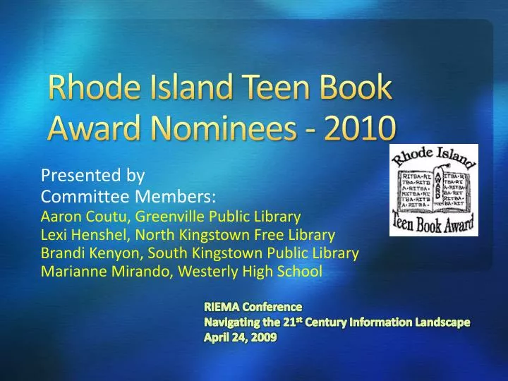 rhode island teen book award nominees 2010