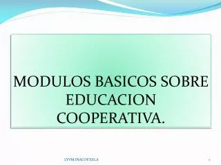 modulos basicos sobre educacion cooperativa