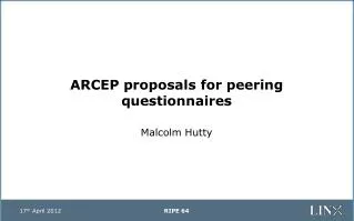 ARCEP proposals for peering questionnaires