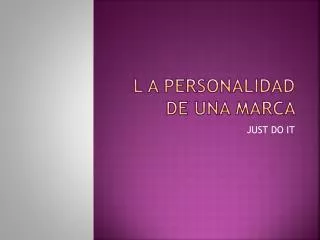 l a personalidad de una marca