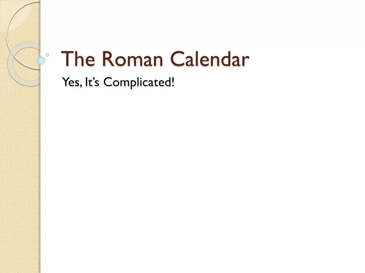 the roman calendar