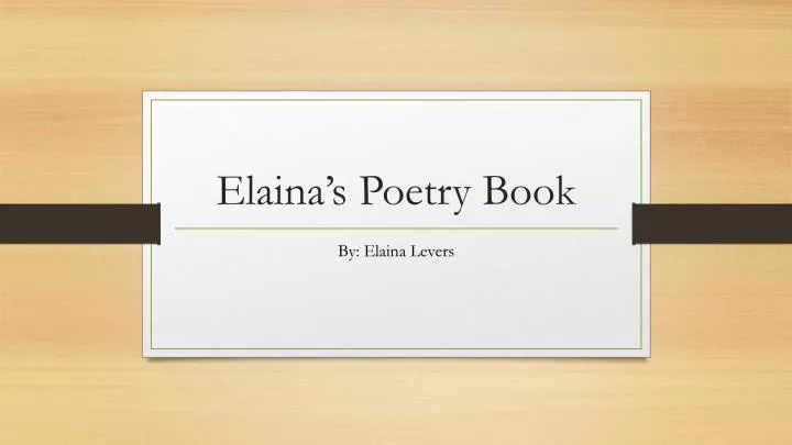 elaina s poetry book