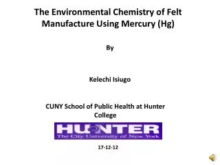 The Environmental Chemistry of Felt Manufacture Using Mercury (Hg)