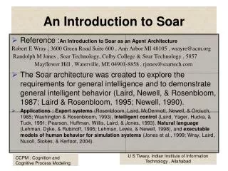 An Introduction to Soar