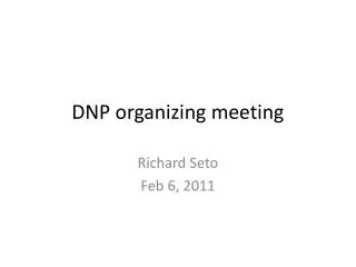 DNP organizing meeting