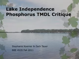 Lake Independence Phosphorus TMDL Critique