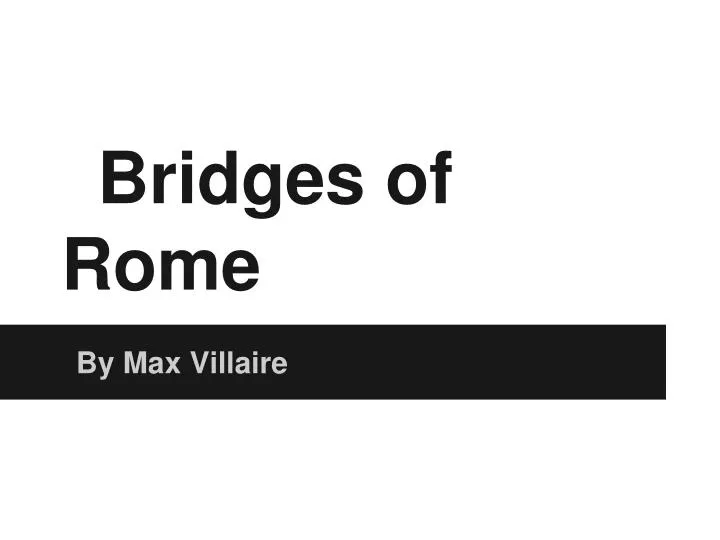 bridges of rome