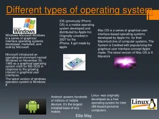 Different types of operating system