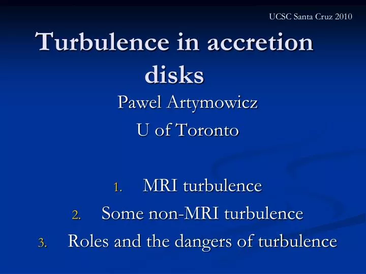 turbulence in accretion disks
