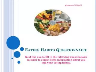 Eating Habits Questionnaire