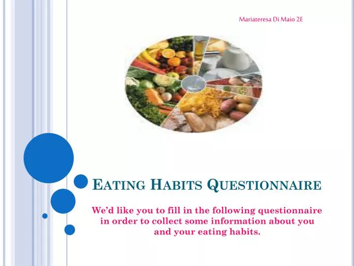 eating habits questionnaire