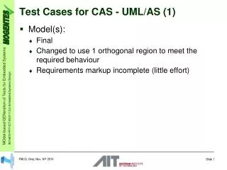 Test Cases for CAS - UML/AS (1)