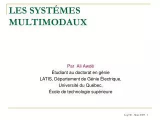 les syst mes multimodaux