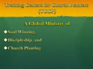 Training Centers for Church Planters (TCCP)