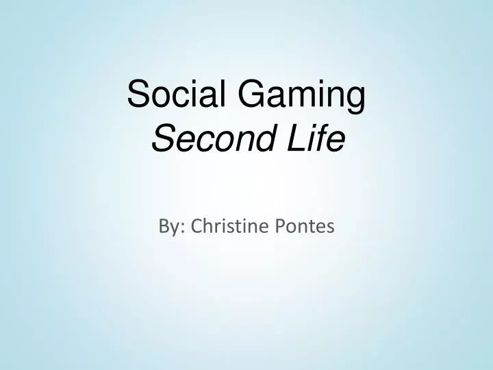 social gaming second life