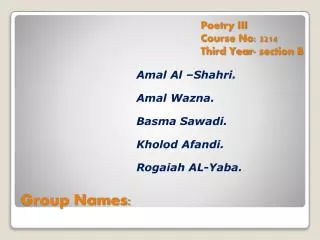 Group Names: