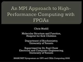 An MPI Approach to High-Performance Computing with FPGAs