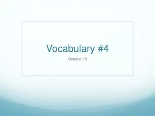 Vocabulary #4