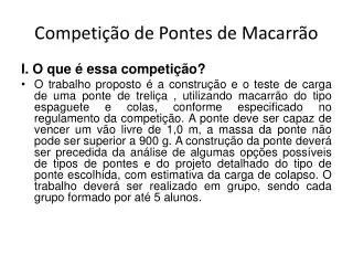 competi o de pontes de macarr o