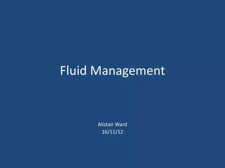 fluid m anagement