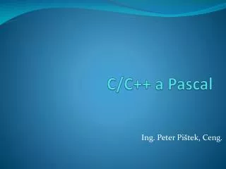 C/C++ a Pascal