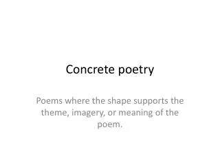 Concrete poetry