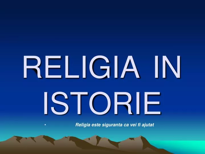 religia in istorie