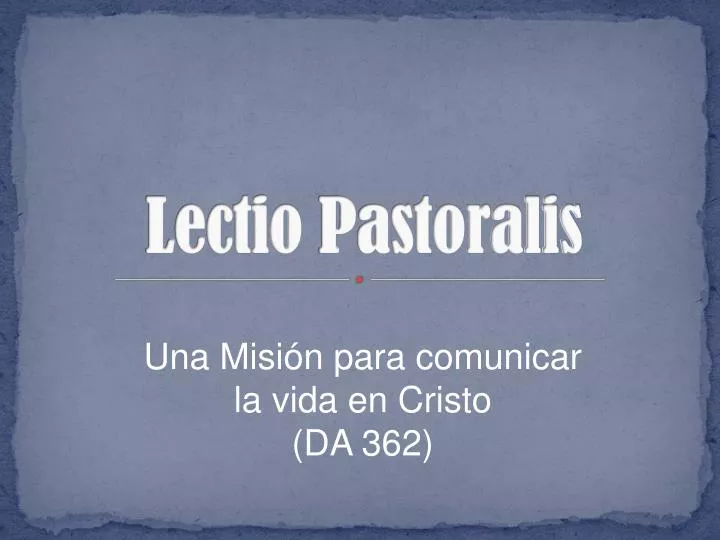 lectio pastoralis
