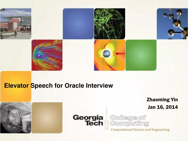 elevator speech for oracle interview