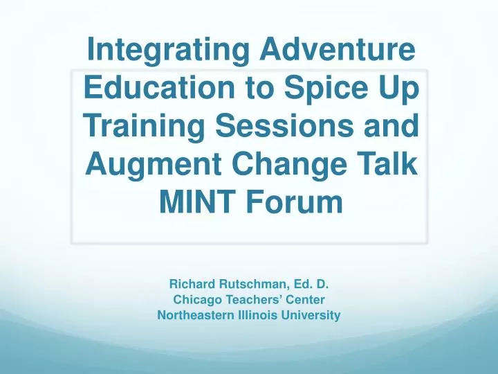 integrating adventure education to spice up training sessions and augment change talk mint forum