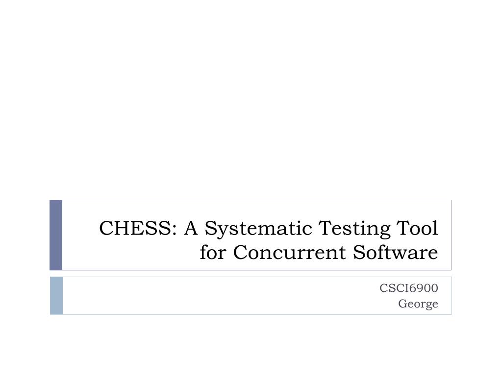 PPT CHESS A Systematic Testing Tool for Concurrent Software