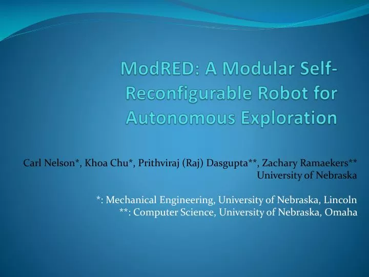modred a modular self reconfigurable robot for autonomous exploration