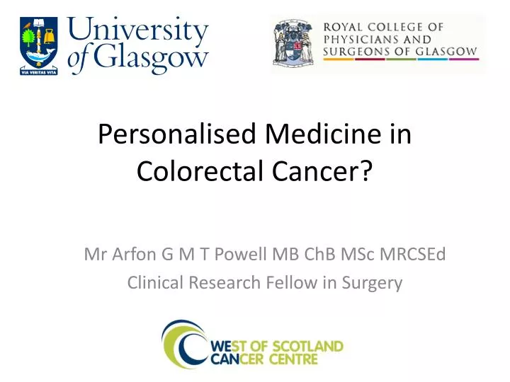 personalised medicine in colorectal cancer