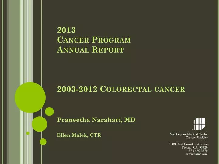 2013 cancer program annual report 2003 2012 colorectal cancer